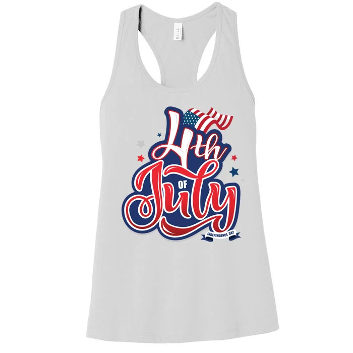 4th of July Celebrate USA Independence Day Women's Racerback Tank