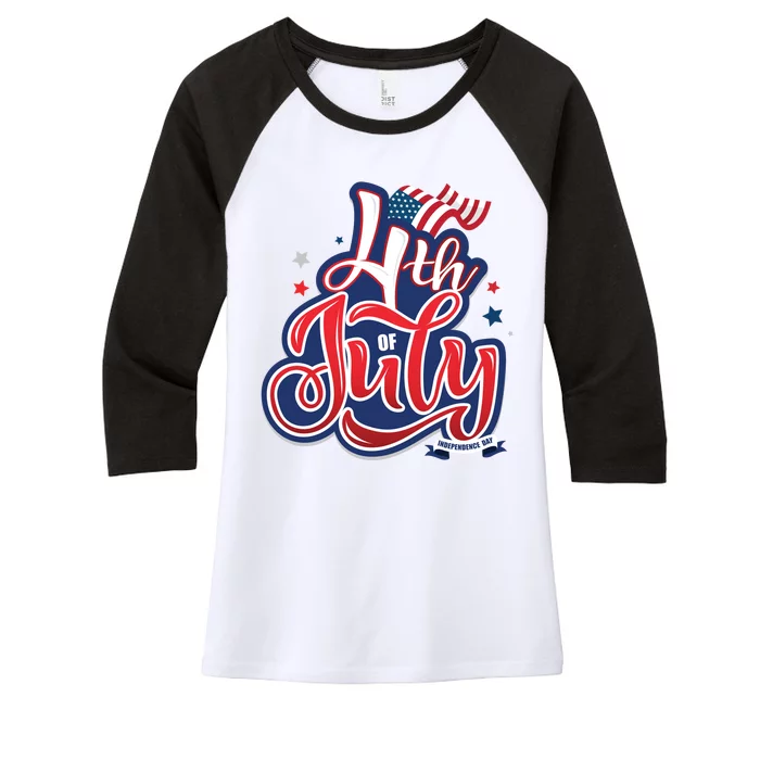 4th of July Celebrate USA Independence Day Women's Tri-Blend 3/4-Sleeve Raglan Shirt