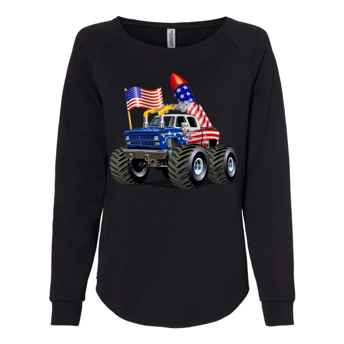 4th Of July Firecracker Monster Truck Womens California Wash Sweatshirt