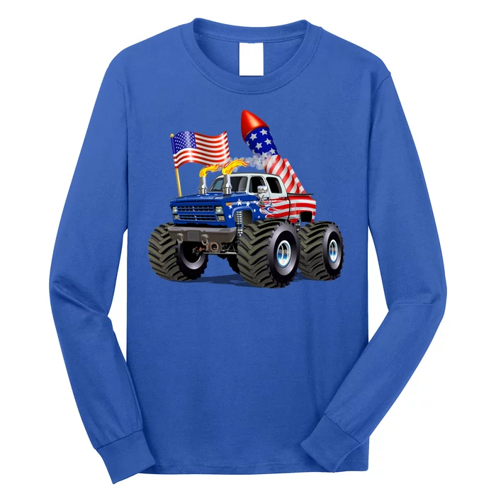 4th Of July Firecracker Monster Truck Long Sleeve Shirt