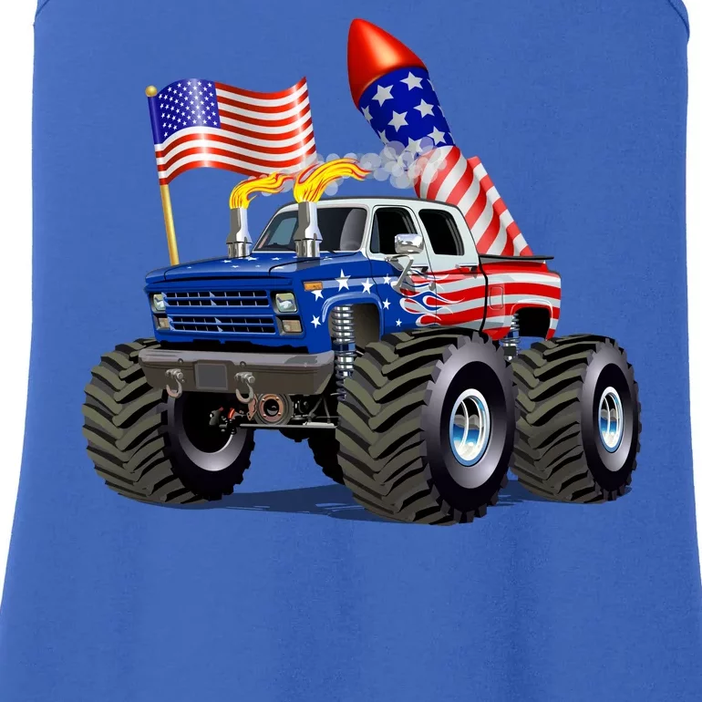 4th Of July Firecracker Monster Truck Ladies Essential Tank