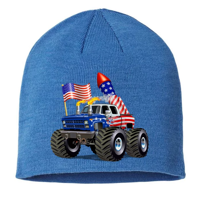 4th Of July Firecracker Monster Truck 8 1/2in Sustainable Knit Beanie