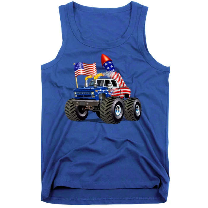 4th Of July Firecracker Monster Truck Tank Top