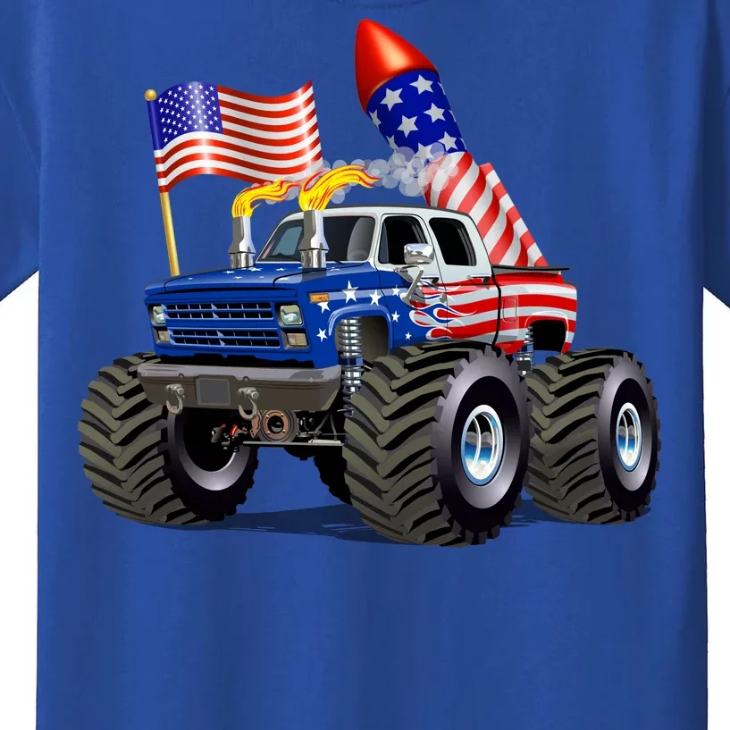 4th Of July Firecracker Monster Truck Kids T-Shirt