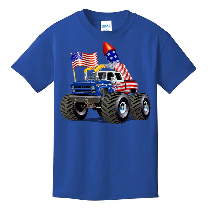 4th Of July Firecracker Monster Truck Kids T-Shirt