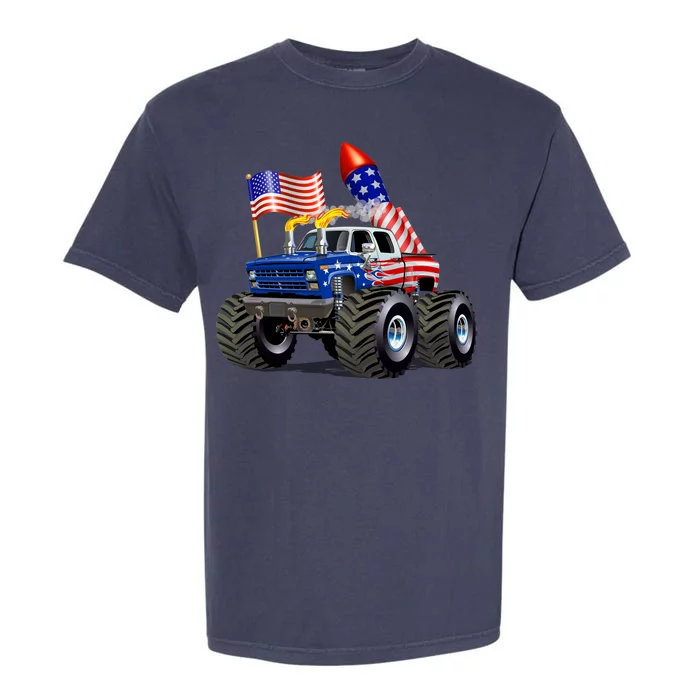 4th Of July Firecracker Monster Truck Garment-Dyed Heavyweight T-Shirt