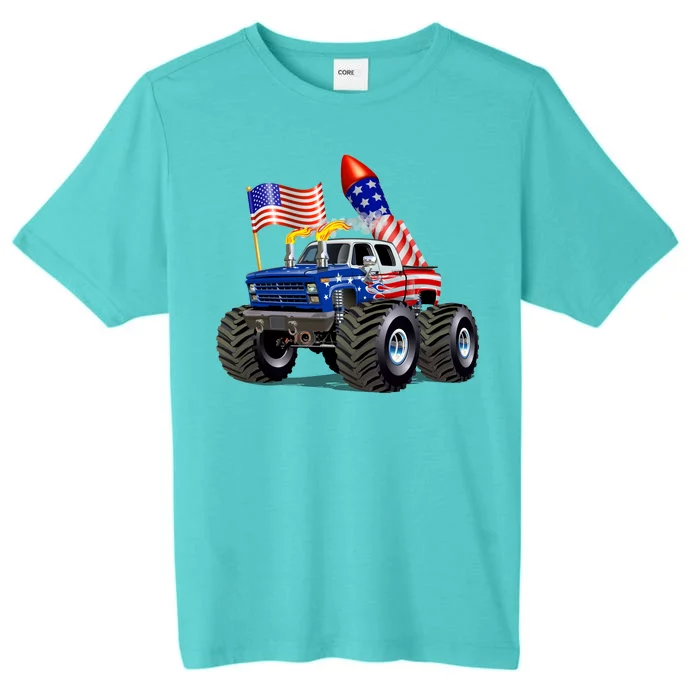 4th Of July Firecracker Monster Truck ChromaSoft Performance T-Shirt