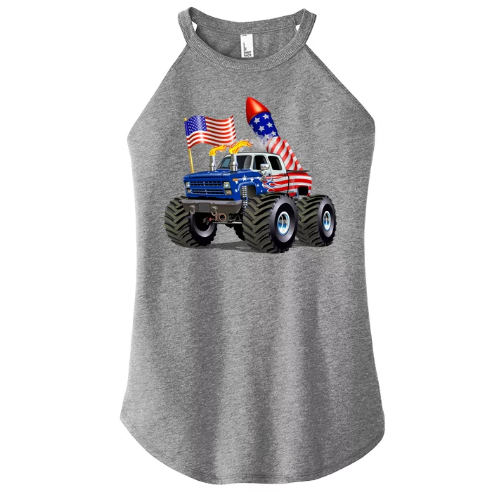 4th Of July Firecracker Monster Truck Women’s Perfect Tri Rocker Tank