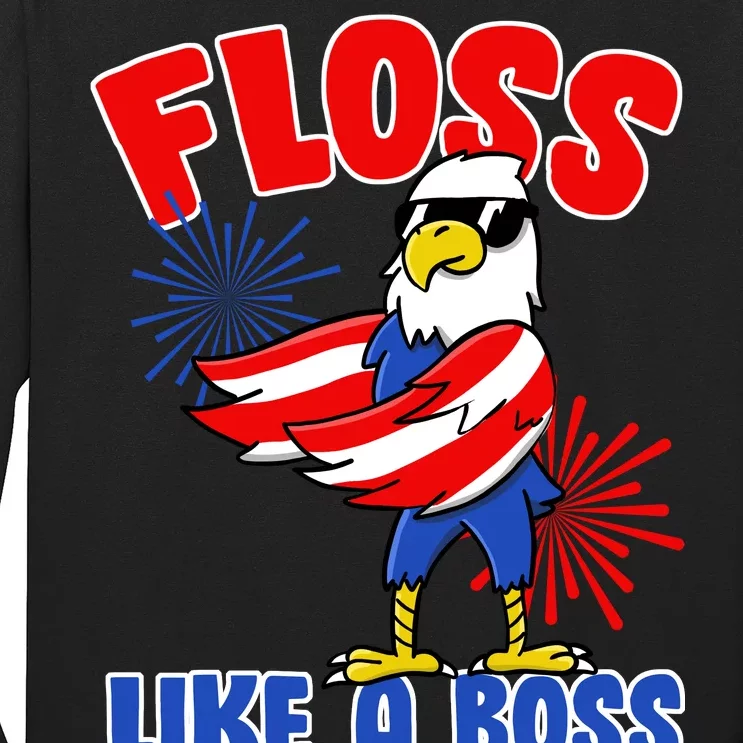 4th Of July Floss Like A Boss Eagle Long Sleeve Shirt