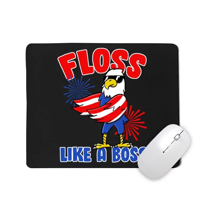 4th Of July Floss Like A Boss Eagle Mousepad