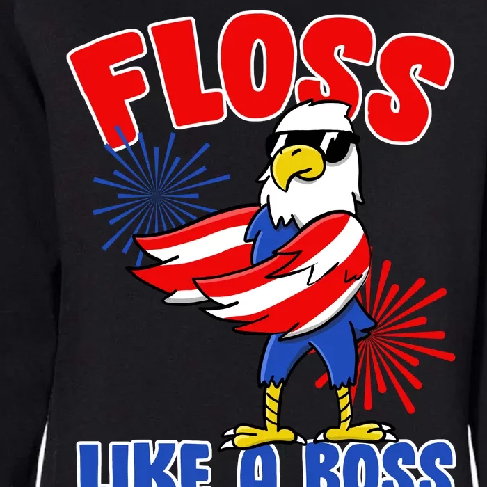 4th Of July Floss Like A Boss Eagle Womens California Wash Sweatshirt