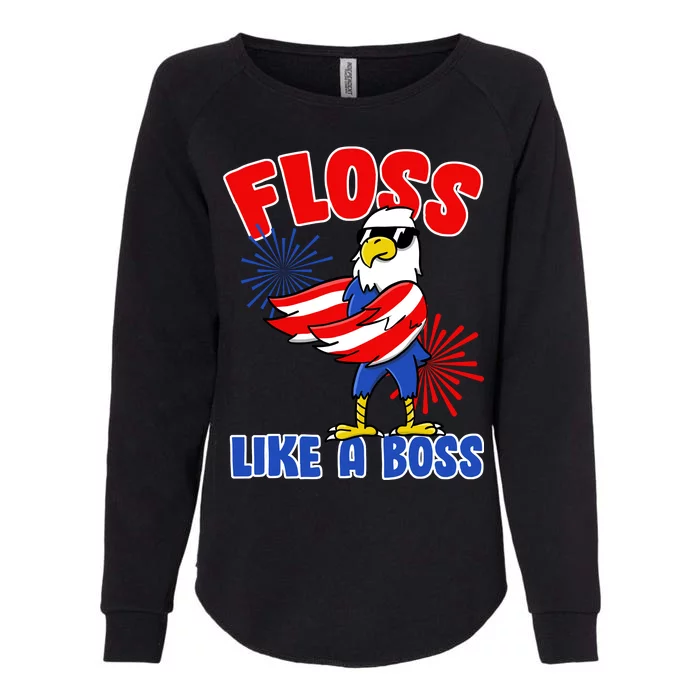 4th Of July Floss Like A Boss Eagle Womens California Wash Sweatshirt