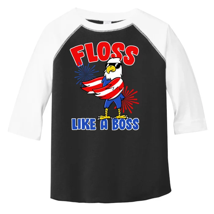 4th Of July Floss Like A Boss Eagle Toddler Fine Jersey T-Shirt