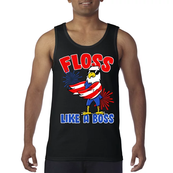 4th Of July Floss Like A Boss Eagle Tank Top