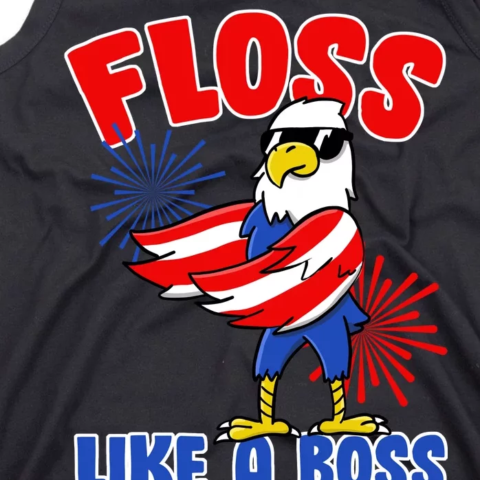 4th Of July Floss Like A Boss Eagle Tank Top