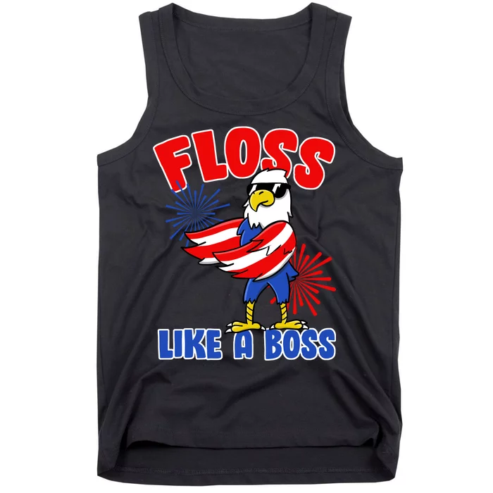 4th Of July Floss Like A Boss Eagle Tank Top