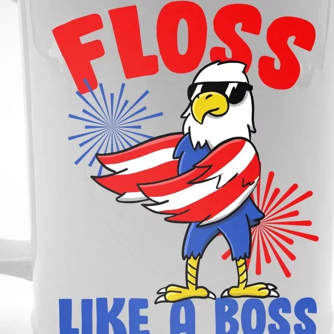 4th Of July Floss Like A Boss Eagle Front & Back Beer Stein