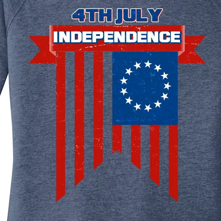 4th Of July Independence American Flag Women's Perfect Tri Tunic Long Sleeve Shirt