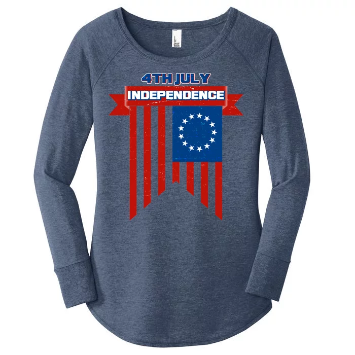 4th Of July Independence American Flag Women's Perfect Tri Tunic Long Sleeve Shirt