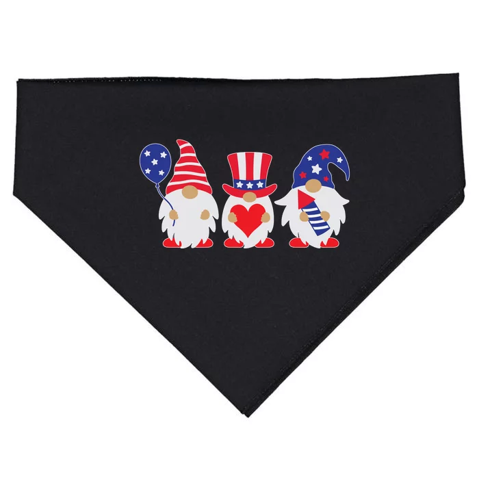 4th of July Lawn Gnomes USA USA-Made Doggie Bandana