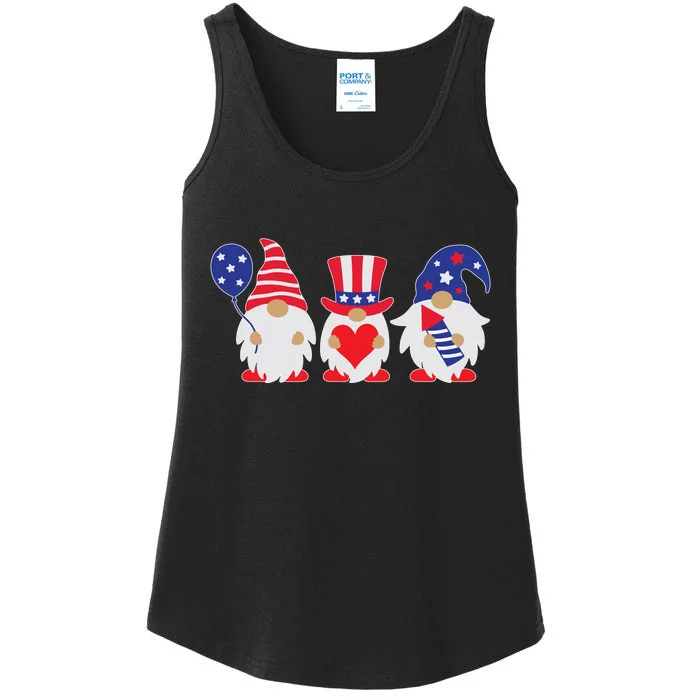 4th of July Lawn Gnomes USA Ladies Essential Tank