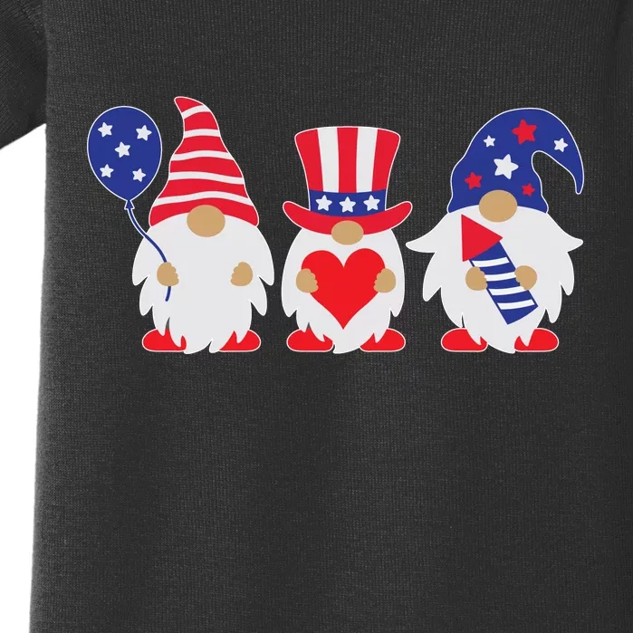 4th of July Lawn Gnomes USA Baby Bodysuit