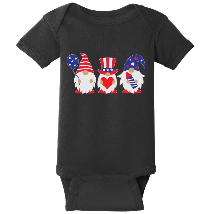 4th of July Lawn Gnomes USA Baby Bodysuit