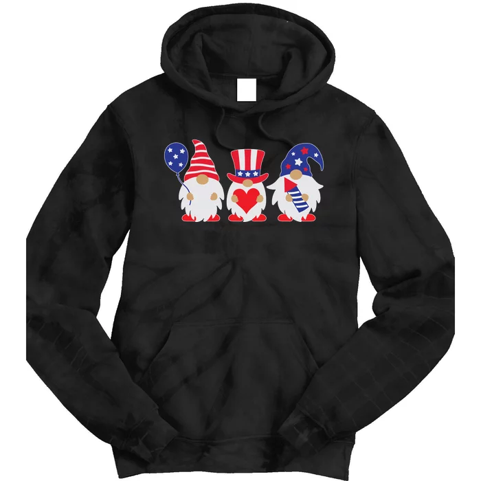 4th of July Lawn Gnomes USA Tie Dye Hoodie