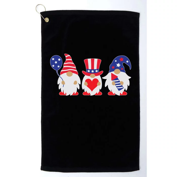 4th of July Lawn Gnomes USA Platinum Collection Golf Towel