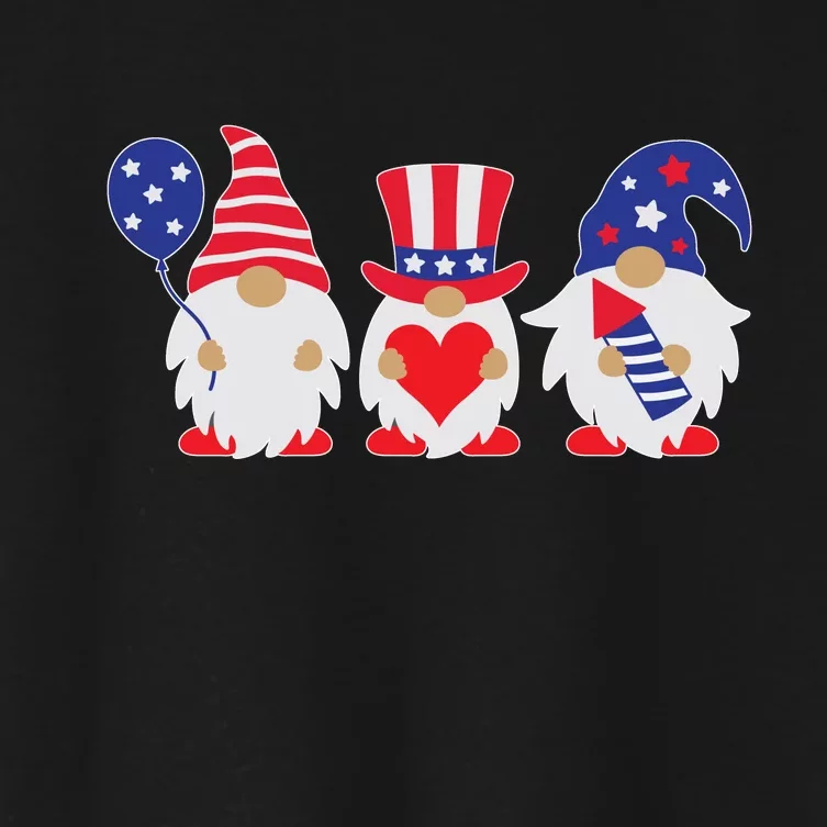 4th of July Lawn Gnomes USA Women's Crop Top Tee