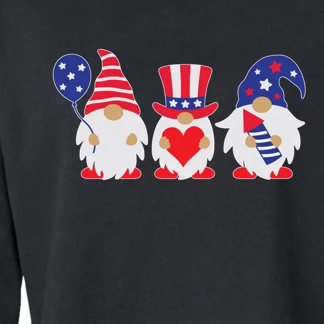 4th of July Lawn Gnomes USA Cropped Pullover Crew