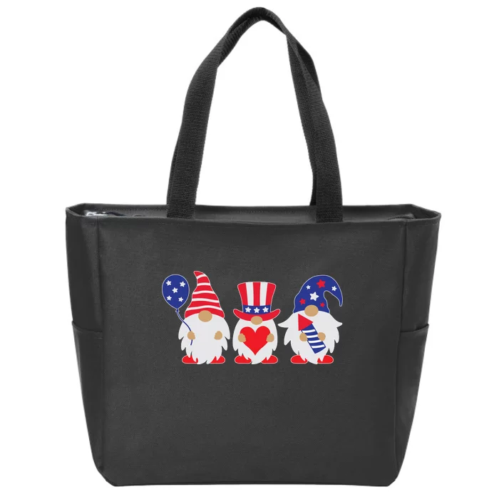 4th of July Lawn Gnomes USA Zip Tote Bag