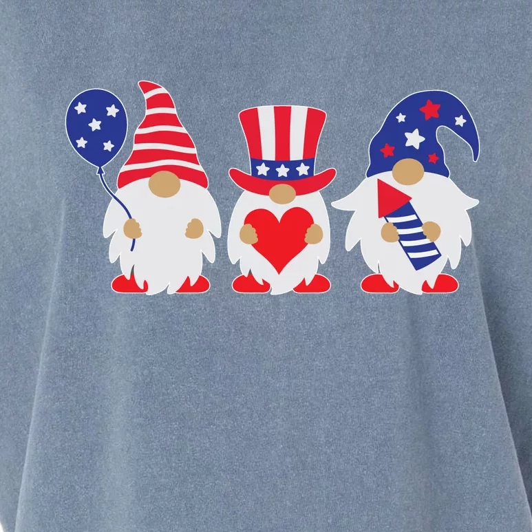 4th of July Lawn Gnomes USA Garment-Dyed Women's Muscle Tee