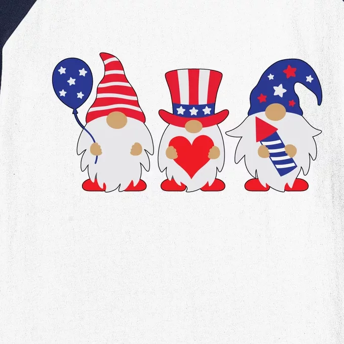 4th of July Lawn Gnomes USA Baseball Sleeve Shirt