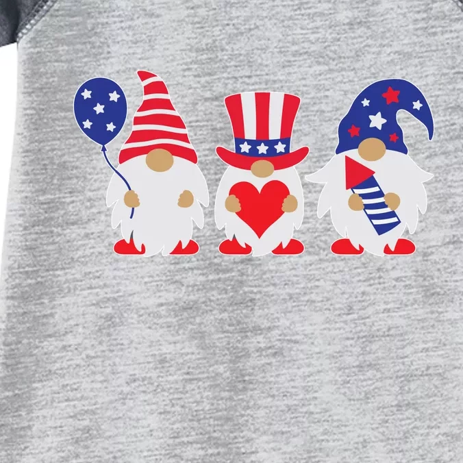 4th of July Lawn Gnomes USA Infant Baby Jersey Bodysuit