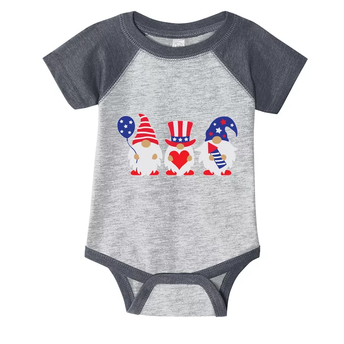 4th of July Lawn Gnomes USA Infant Baby Jersey Bodysuit