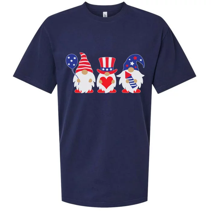 4th of July Lawn Gnomes USA Sueded Cloud Jersey T-Shirt