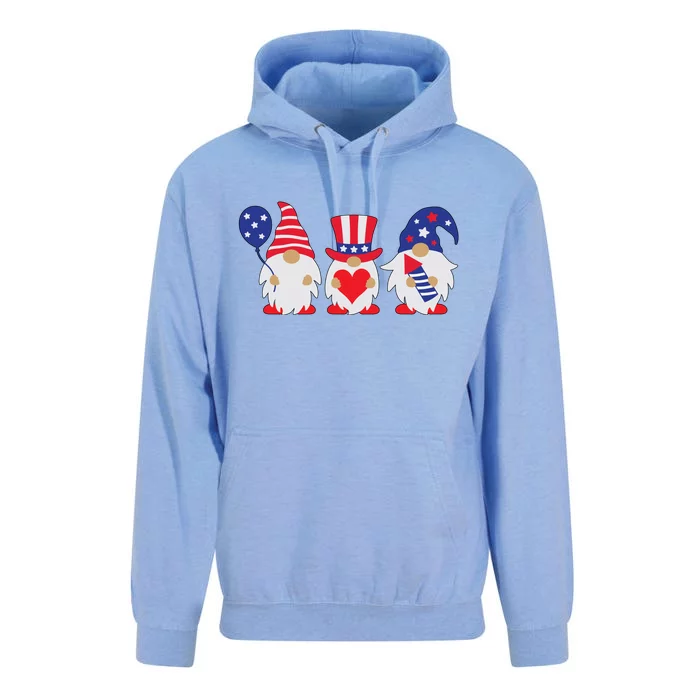 4th of July Lawn Gnomes USA Unisex Surf Hoodie