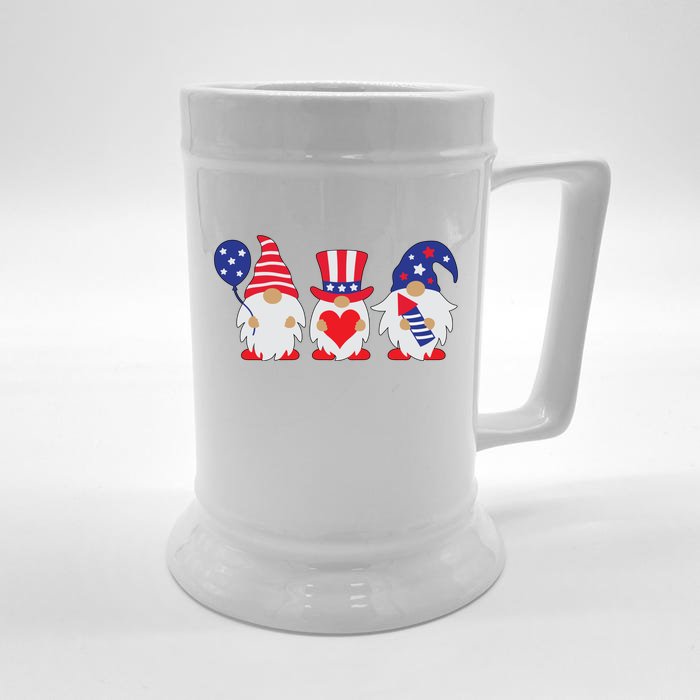 4th of July Lawn Gnomes USA Front & Back Beer Stein