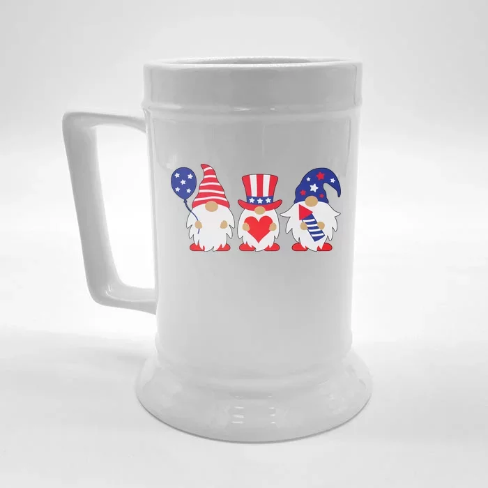 4th of July Lawn Gnomes USA Front & Back Beer Stein