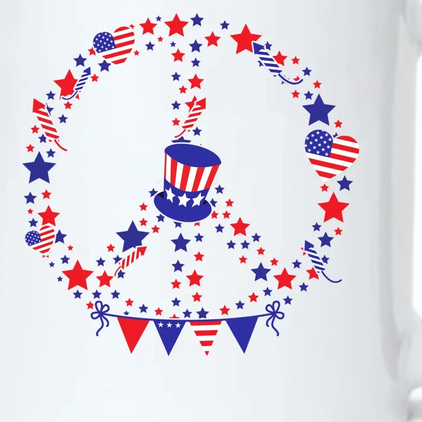 4th Of July Patriotic Peace Sign Black Color Changing Mug