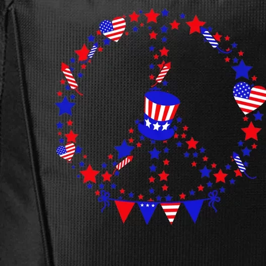 4th Of July Patriotic Peace Sign City Backpack