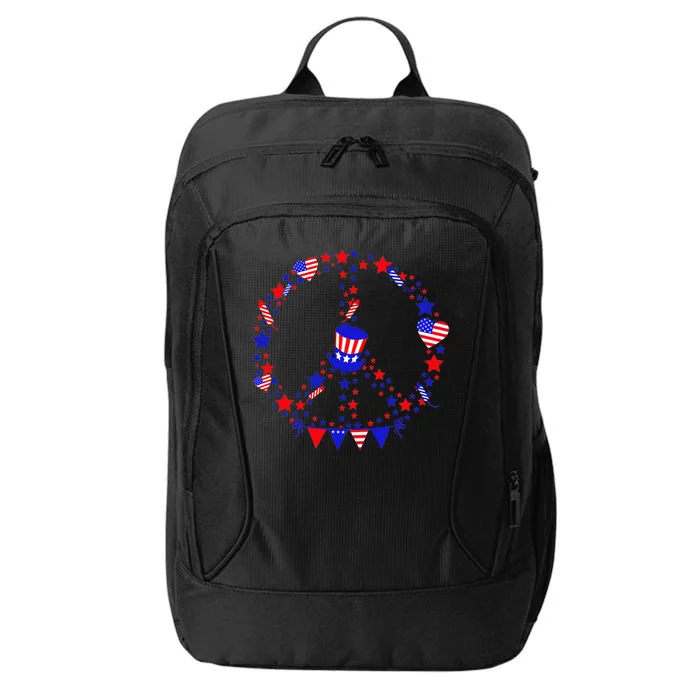 4th Of July Patriotic Peace Sign City Backpack