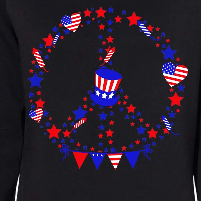 4th Of July Patriotic Peace Sign Womens California Wash Sweatshirt