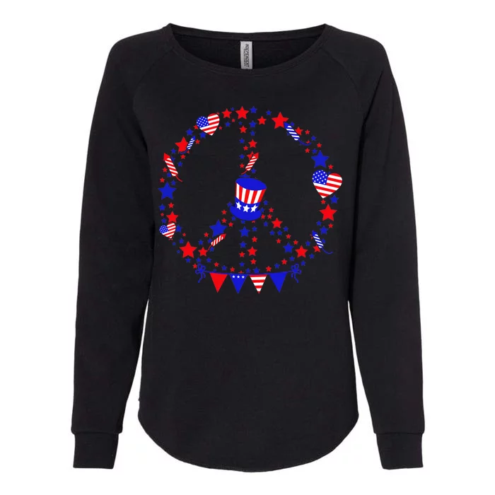 4th Of July Patriotic Peace Sign Womens California Wash Sweatshirt