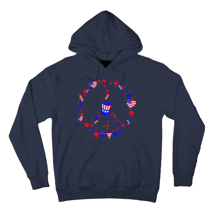 4th Of July Patriotic Peace Sign Tall Hoodie