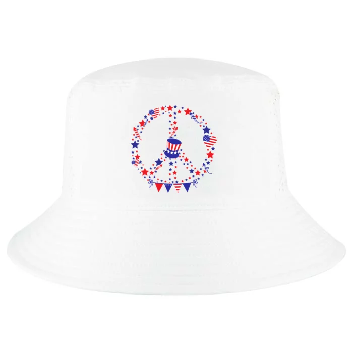 4th Of July Patriotic Peace Sign Cool Comfort Performance Bucket Hat