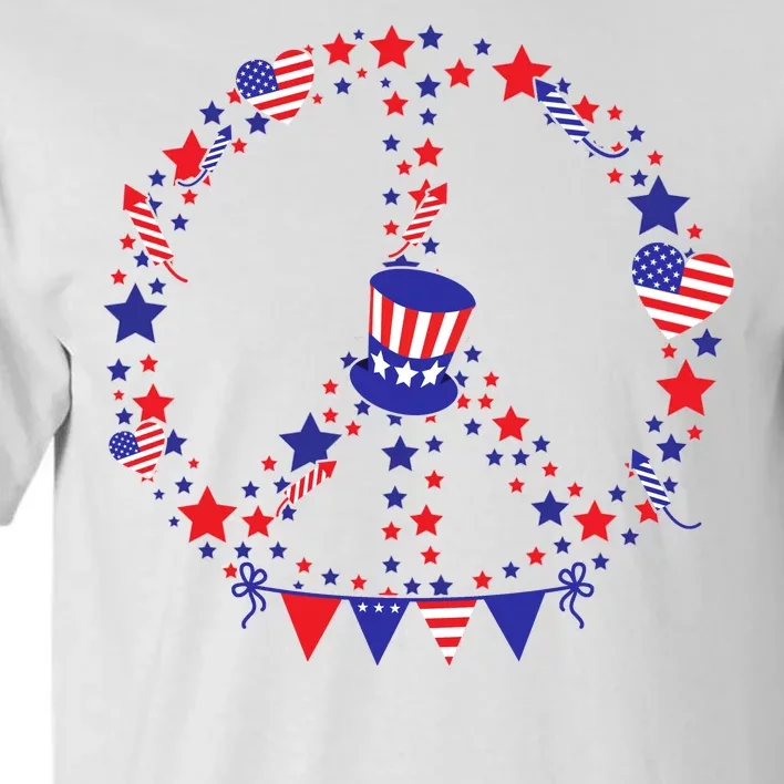 4th Of July Patriotic Peace Sign Tall T-Shirt