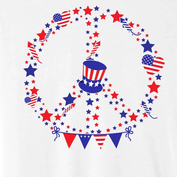 4th Of July Patriotic Peace Sign ChromaSoft Performance T-Shirt