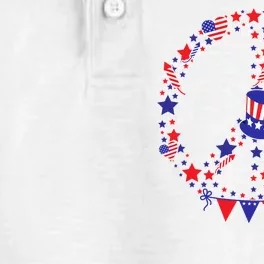 4th Of July Patriotic Peace Sign Dry Zone Grid Performance Polo